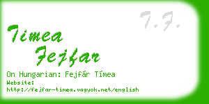 timea fejfar business card